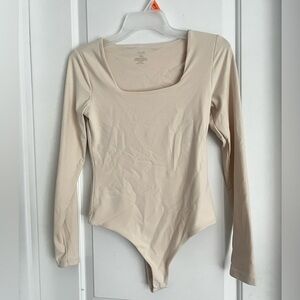 nuuds Cream Long Sleeve Bodysuit | small